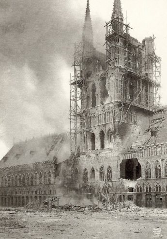 Diary Page55 Ypres Cloth Hall (postcard)
